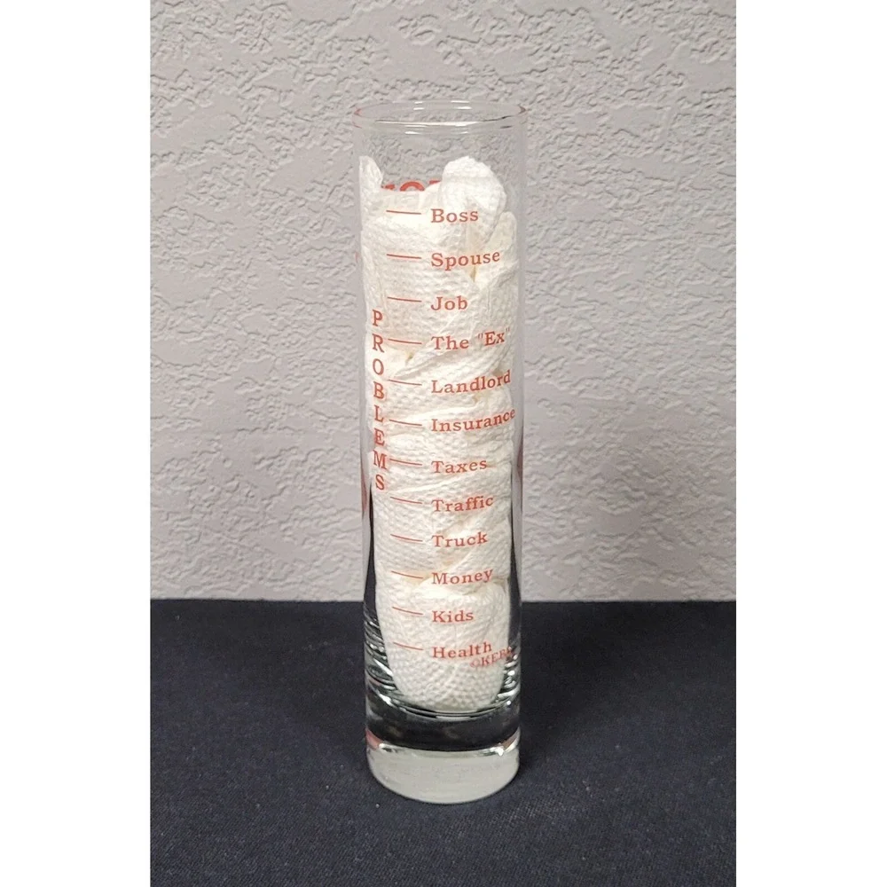 Collectible Souvenir Iowa Problem Solver Clear Extra Tall Shot Glass